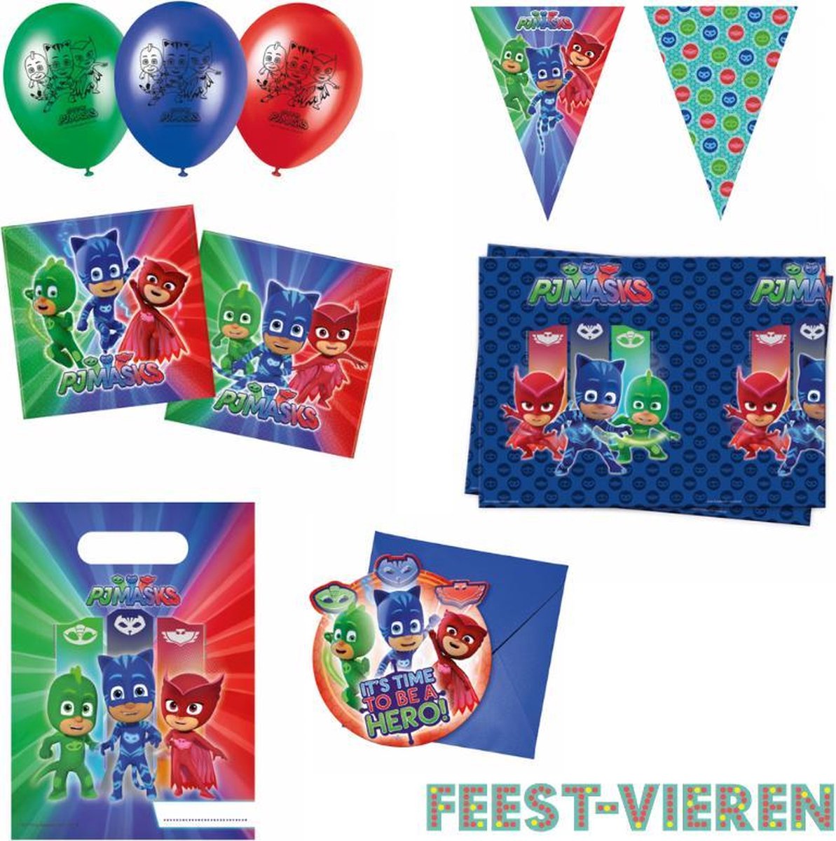 PJ Masks verjaardag pakket uitnodigingen