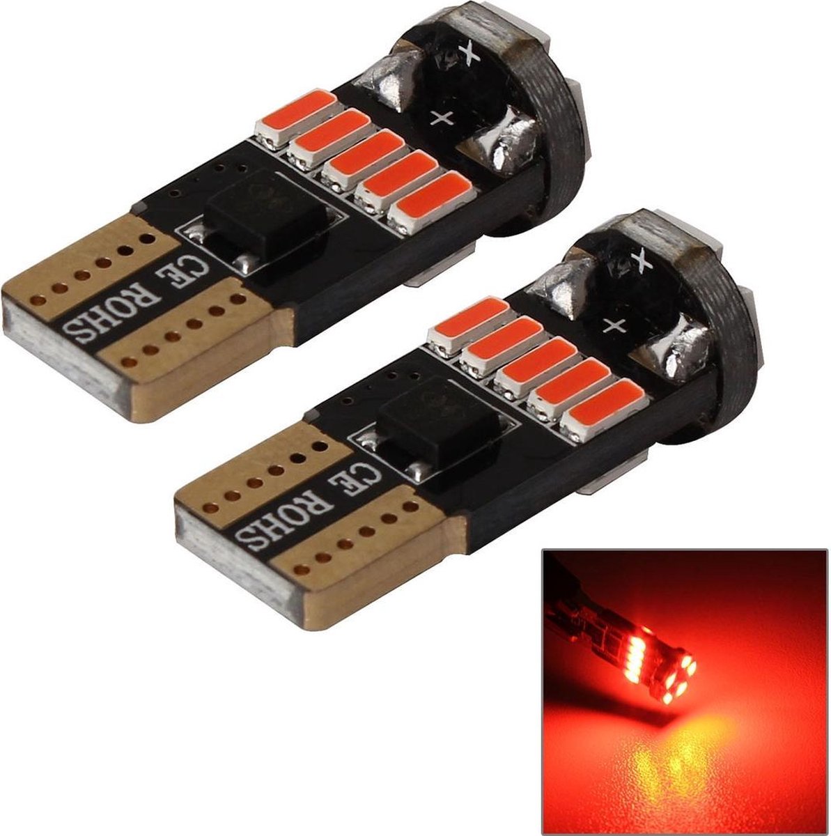 2 STUKS DC 12 V 2 W 240LM 5500K T10-4014-15SMD Autoruimte Lampafstand Licht Parkeerlichten ï¼ˆRood lichtï¼‰