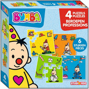 Bumba - Puzzel - 4 in 1 puzzel - beroepen - 4 x 6 stukken - brandweerman