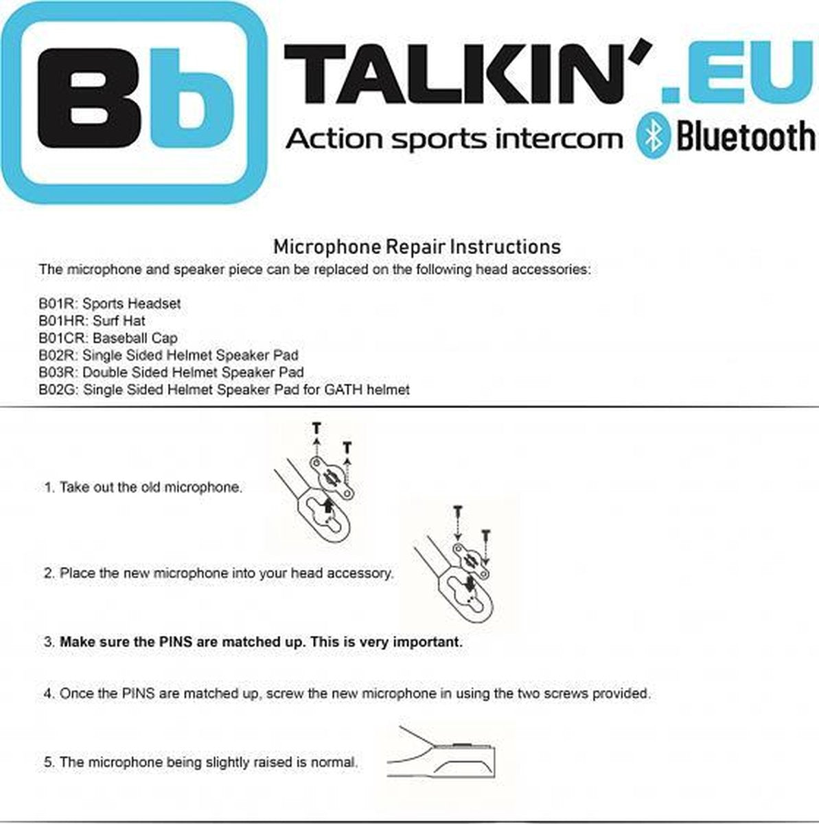 BbTalkin Full face helm headset met IPX7 waterdichte stereo headset en lange microfoon voor JetSki