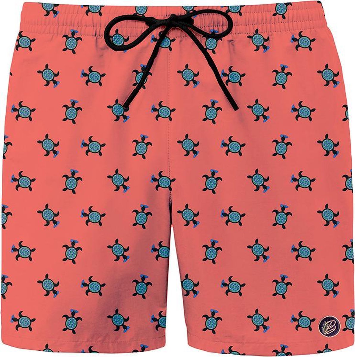 Become - Zwemshort koraal met schildpadden XL