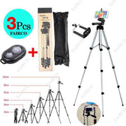3Pcs Camerastatief Tripod Voor Fotocamera en Smartphone - iPhone - Canon – Nikon - Spiegelreflexcamera Inclusief Bluetooth Remote Shutter en Waterpas