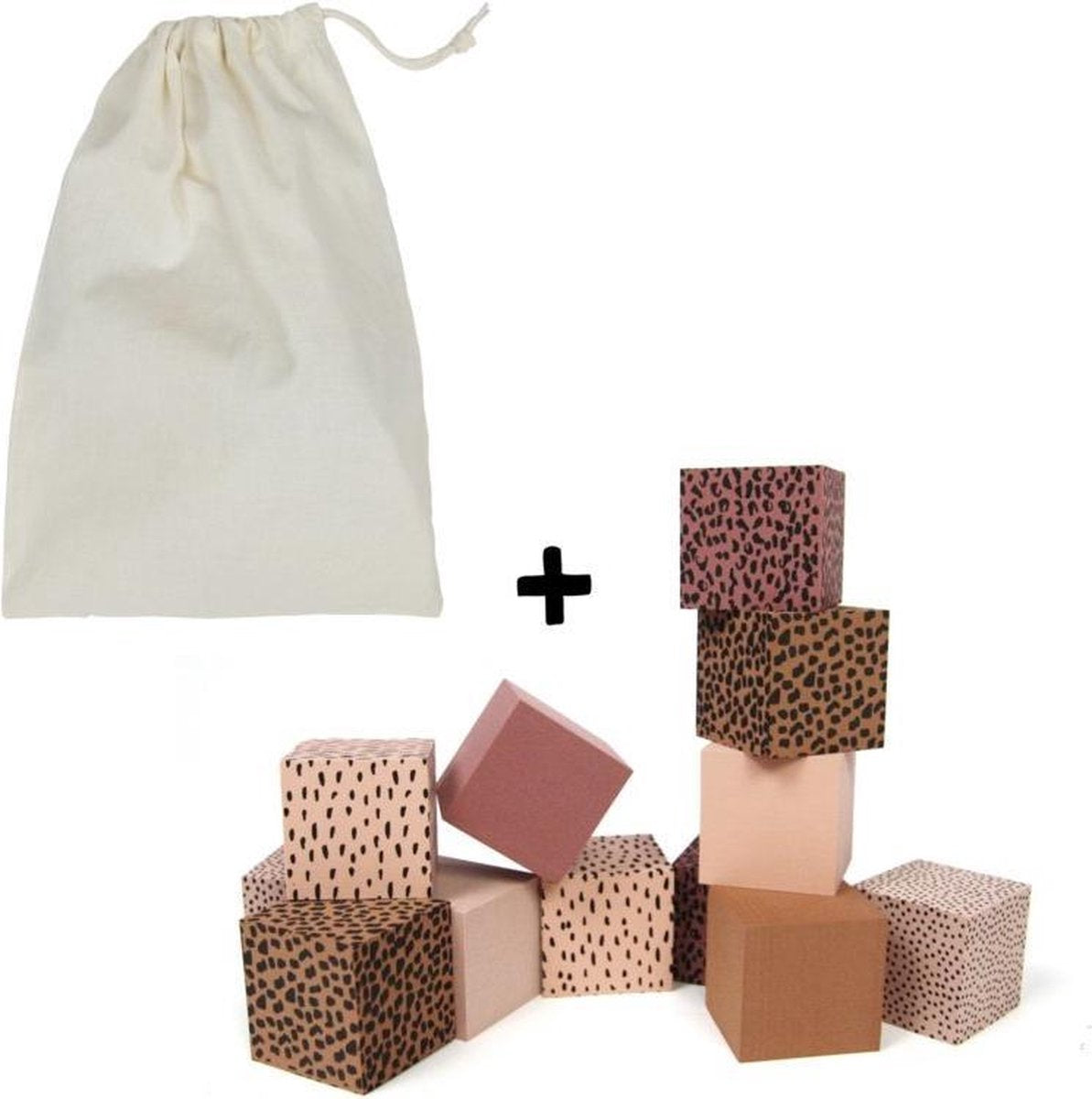 vanPauline Foam Blokken roze + bewaar zak multicolour (roze)