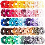 50 Zachte Scrunchies - Haarelastiek - Haarband - Haarwokkel - Haaraccessoire - 50 Kleuren - Scrunchie Voordeelset