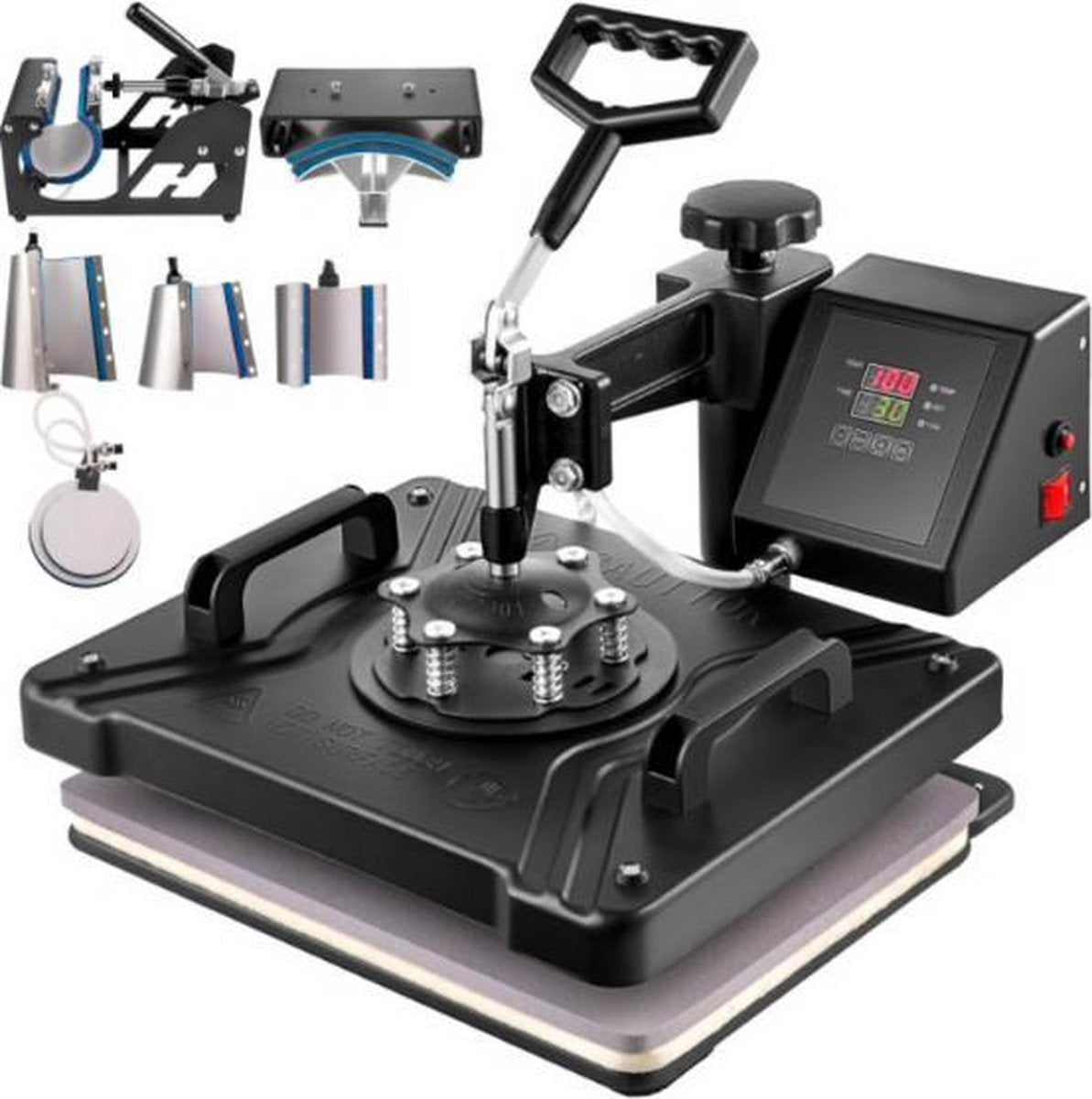 Dexters® Warmtepers | Warmte Pers Machine | Transferpers | Multifunctioneel | Bedrukken Shirt / Caps / Borden