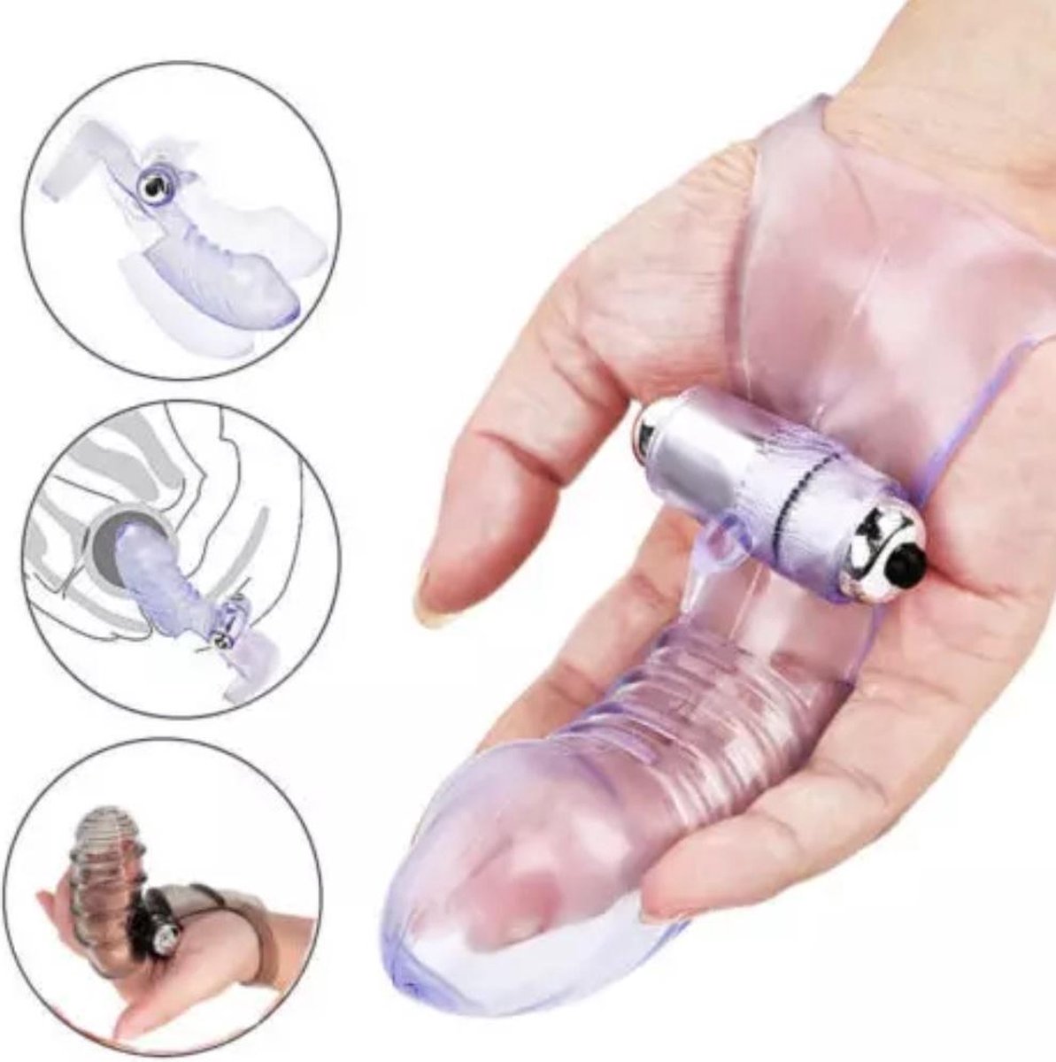 Siliconen Vinger Sleeve Vibrator G Spot Massager Vibrerende Dildo