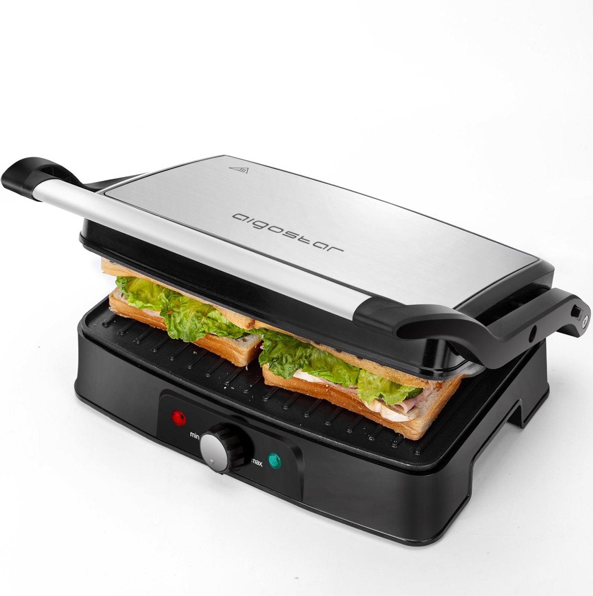 Aigostar Hitte 30HFA - Contactgrill - 1500W - Zilver