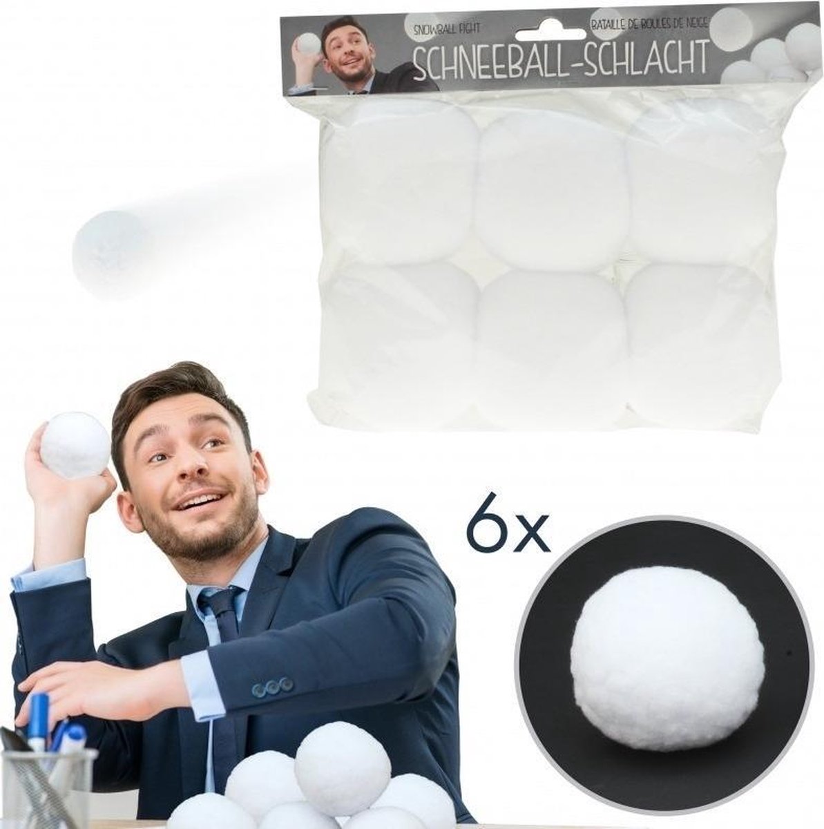 Fun sneeuwballen speelgoed set 6 stuks