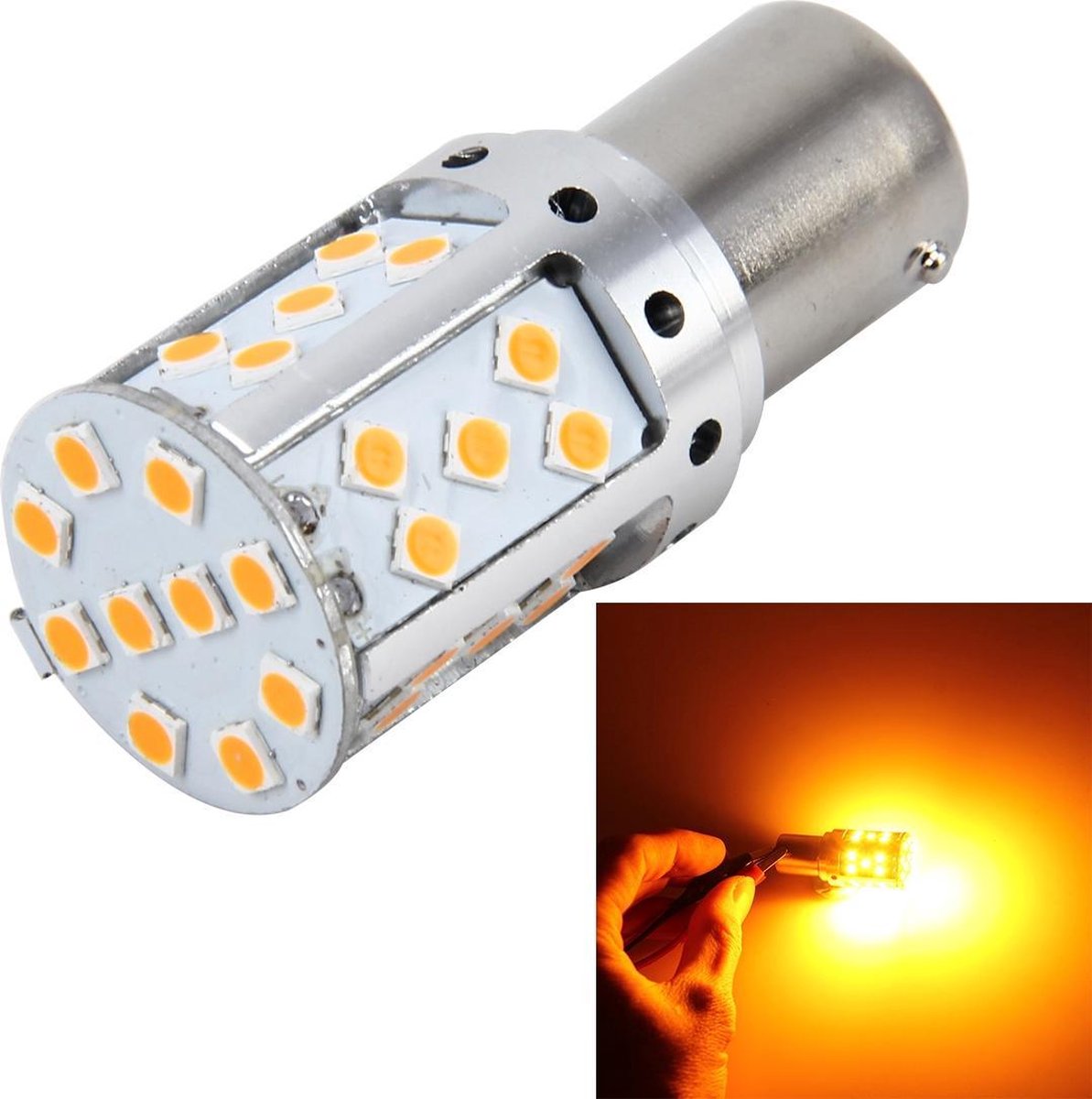 1156 / BA15S DC 12V 18W Auto Auto Turn Light Backup Light met 33 LED's SMD-3030 Lampen (Geel Licht)