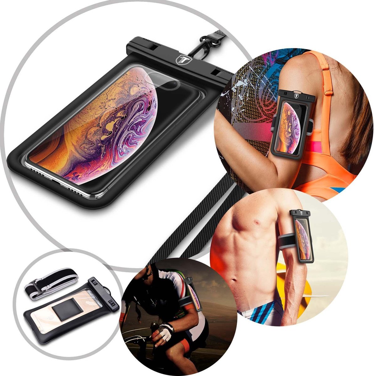 Waterdichte Telefoonhoesjes - Waterdicht Hoesje tot 10 meter - Waterproof Case voor alle Telefoons tot 6 inch onder andere iPhone en Samsung en Huawei
