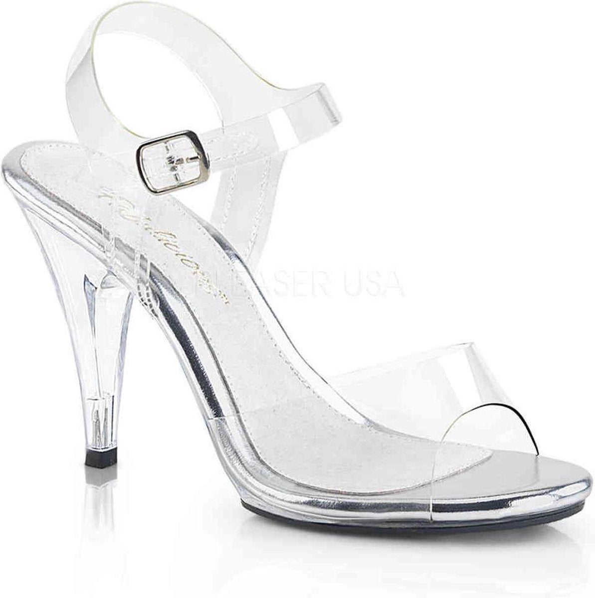 Fabulicious Hoge hakken -35 Shoes- CARESS-408 US 5 Transparant/Zilverkleurig