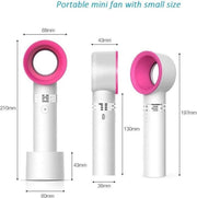 Bladeless ventilator - Ventilator - Tafelventilator – 3 standen – USB Oplaadbaar – Bladeloos – Draagbaar Mini Koelventilator Wit