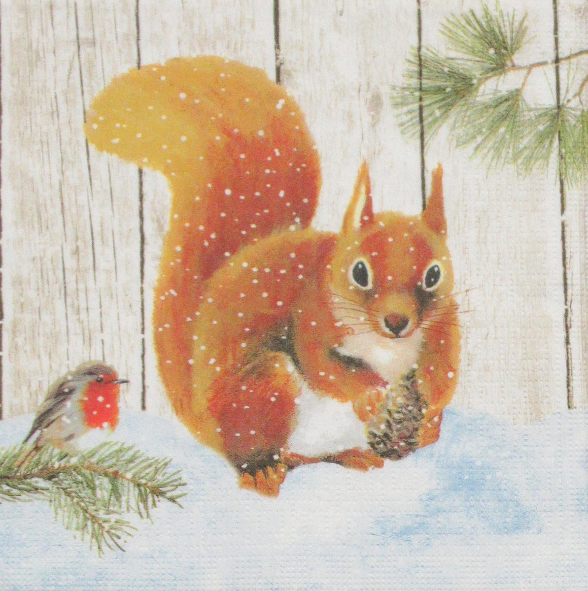 Servetten Robin & Squirrel 33 x 33 cm