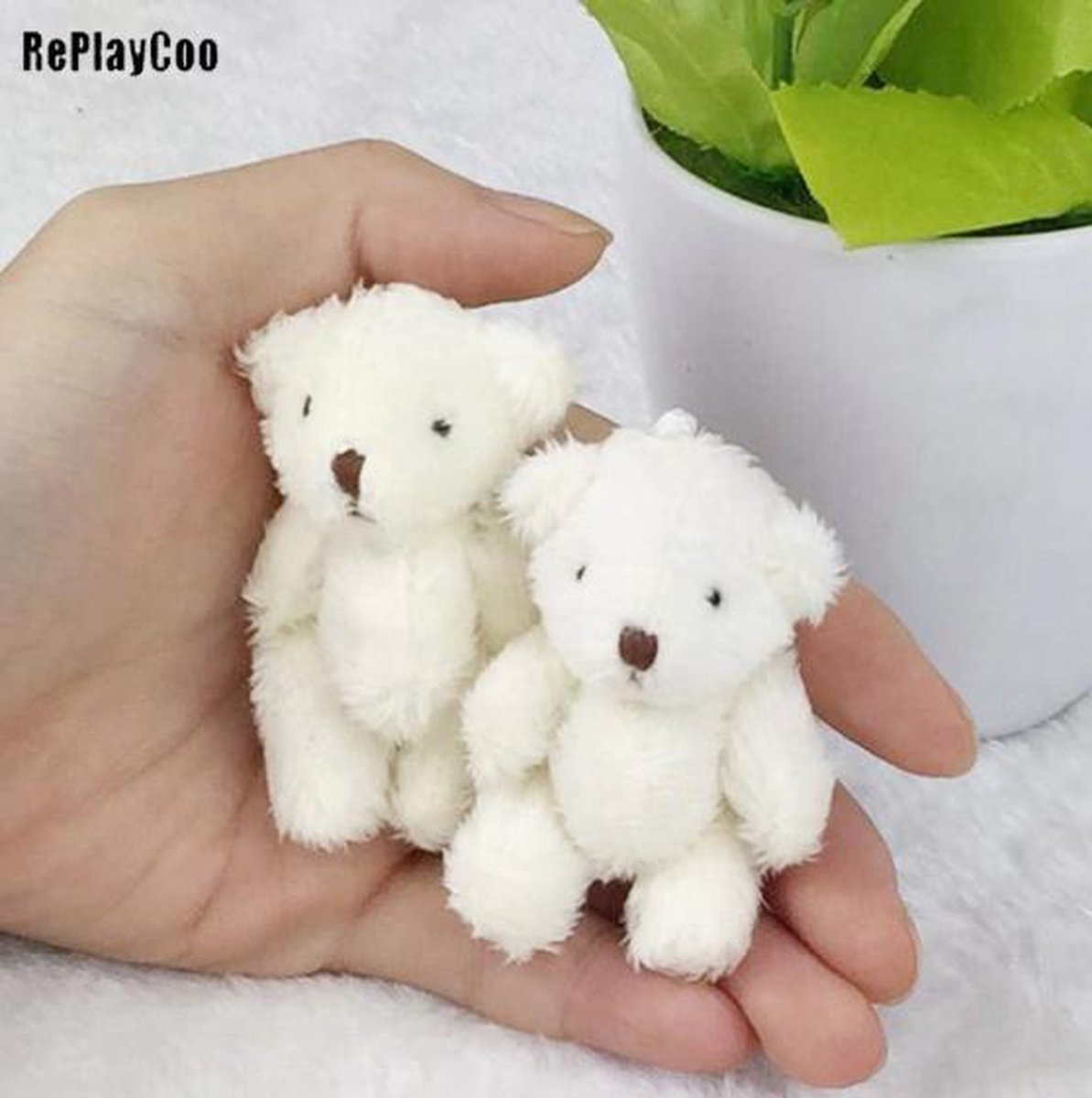 EPIN | Mini Teddy Beertjes | Mini Knuffel | Beer | Ophang Oogje | 2 Stuks