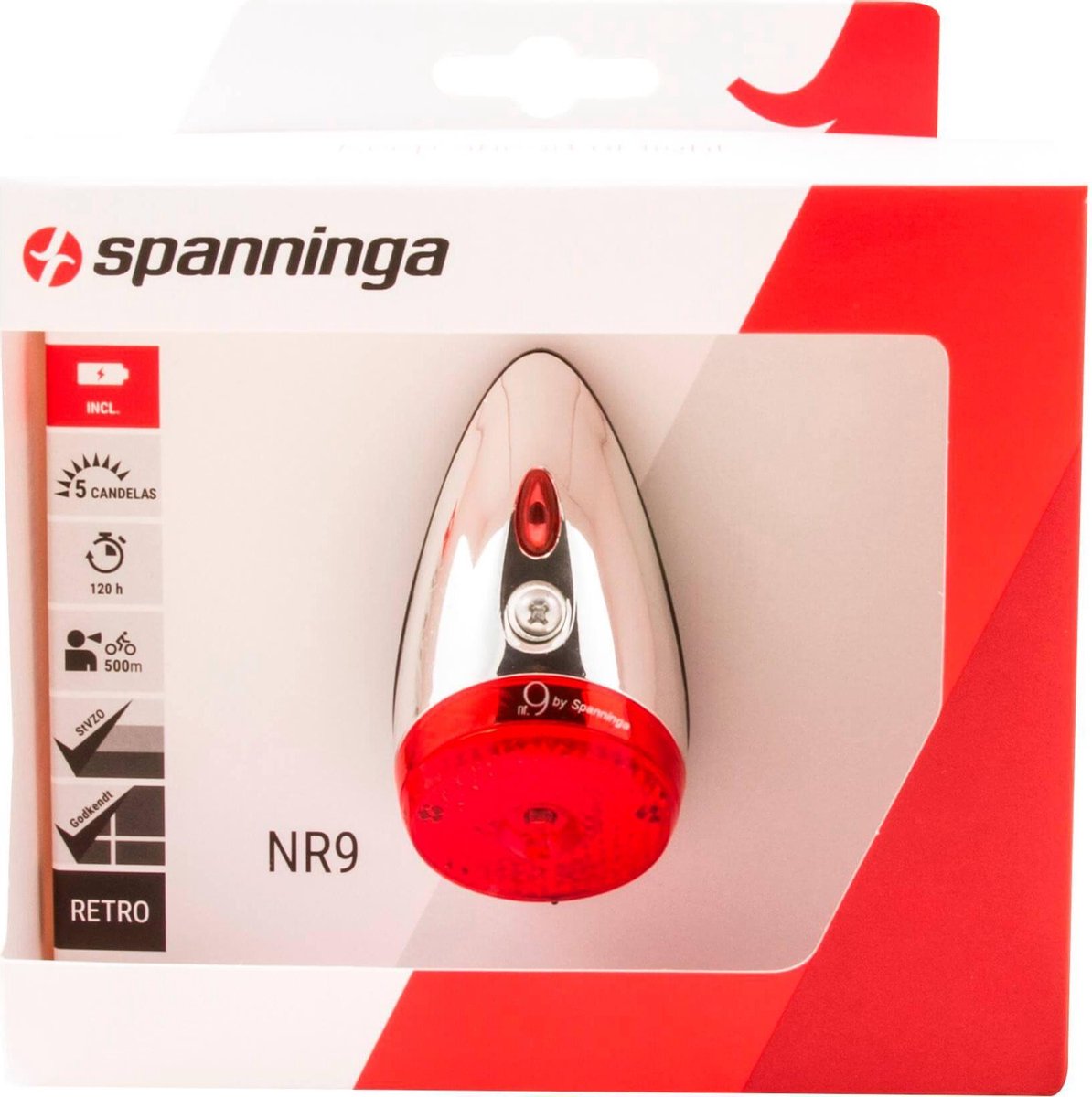 Spanninga spatbord achterlicht batterij nr9 2xaaa in doosje