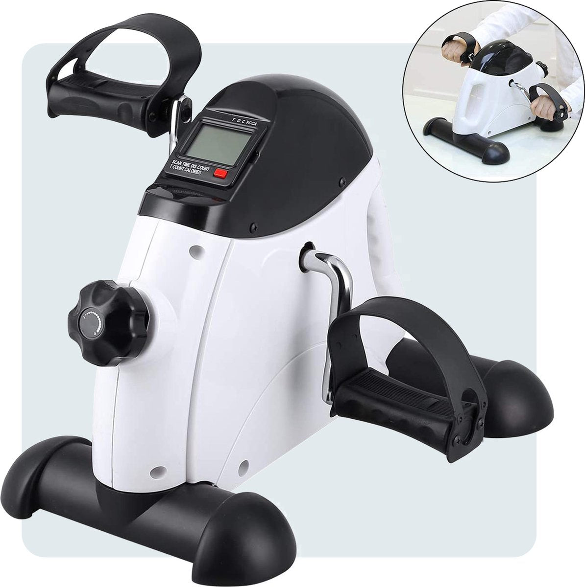Ayoo Stoelfiets met LCD display inclusief Anti-Slipmat - Minibike - Wit - Inklapbaar - Bureaufiets - Hometrainer - Stoel fiets – Beentrainer – Fietstrainer – Bewegingstrainer – Slipmat - Pedaalfiets