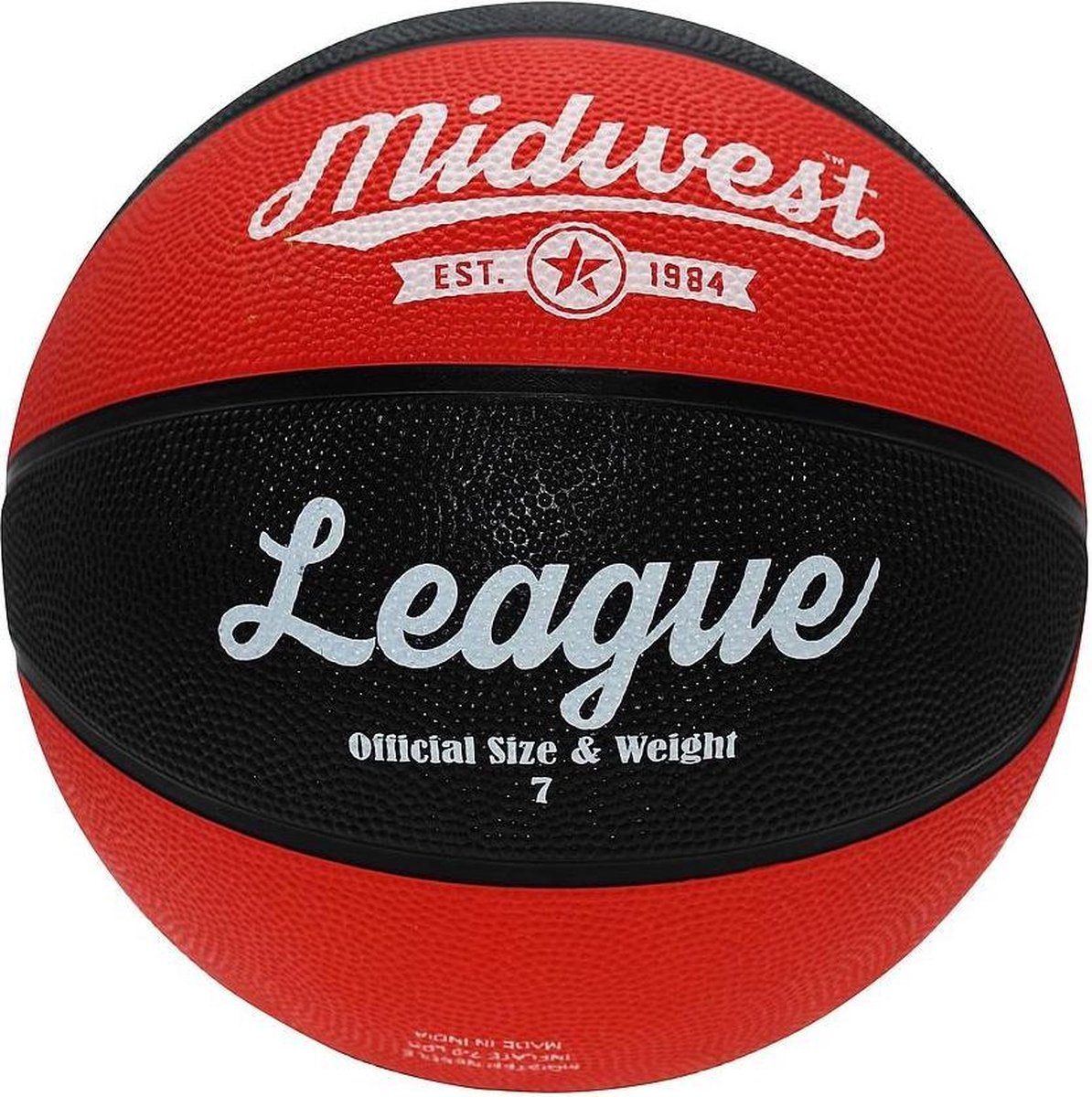 Midwest Basketball League Rubber Zwart/rood Maat 6
