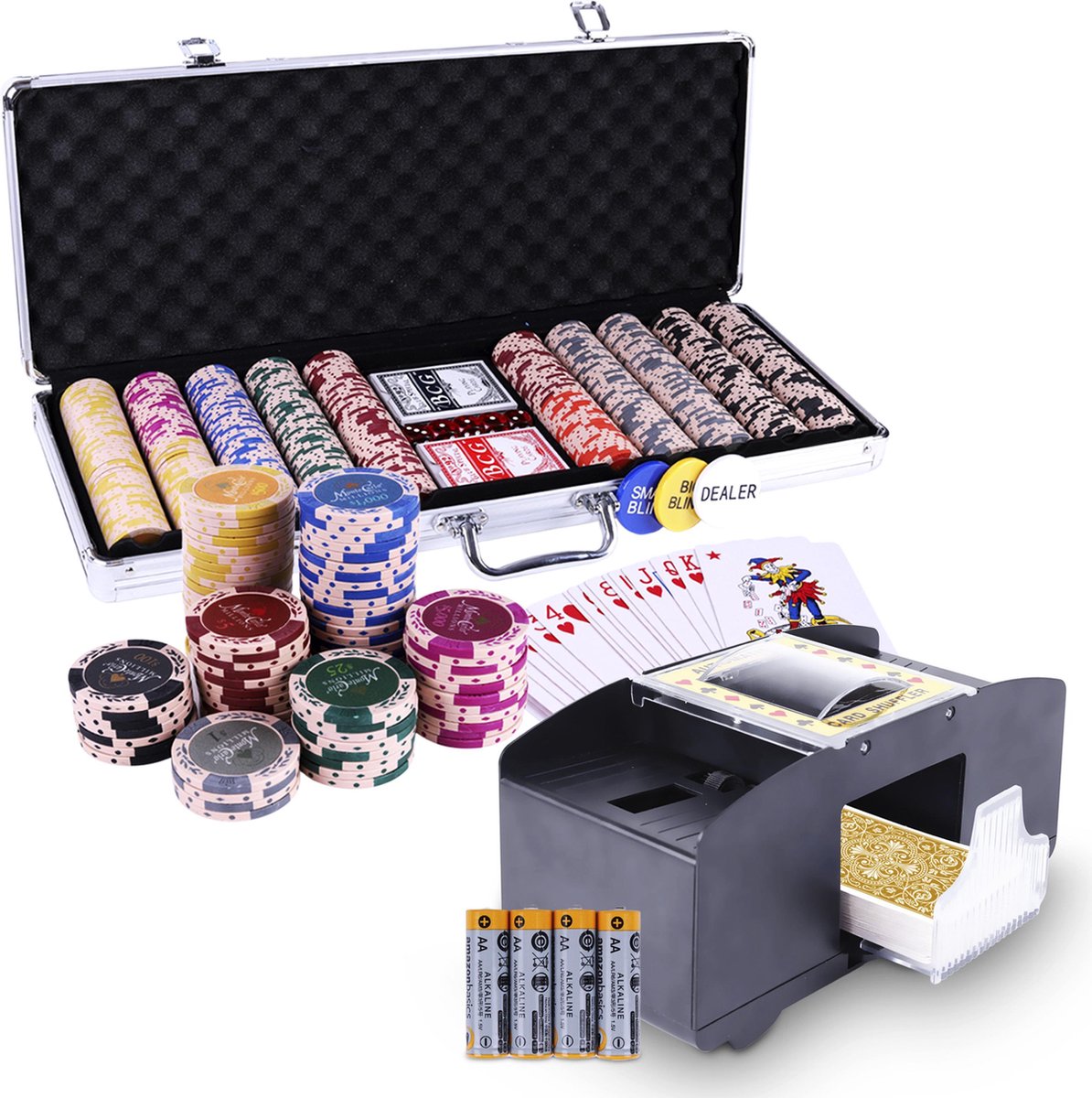 Qualux Pokerset XL – Poker – 500 Clay Chips– 13