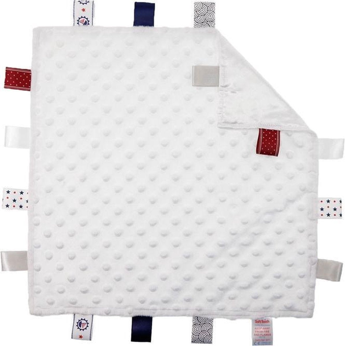 Soft Touch Knuffeldoekje Met Labels Wit 35 Cm