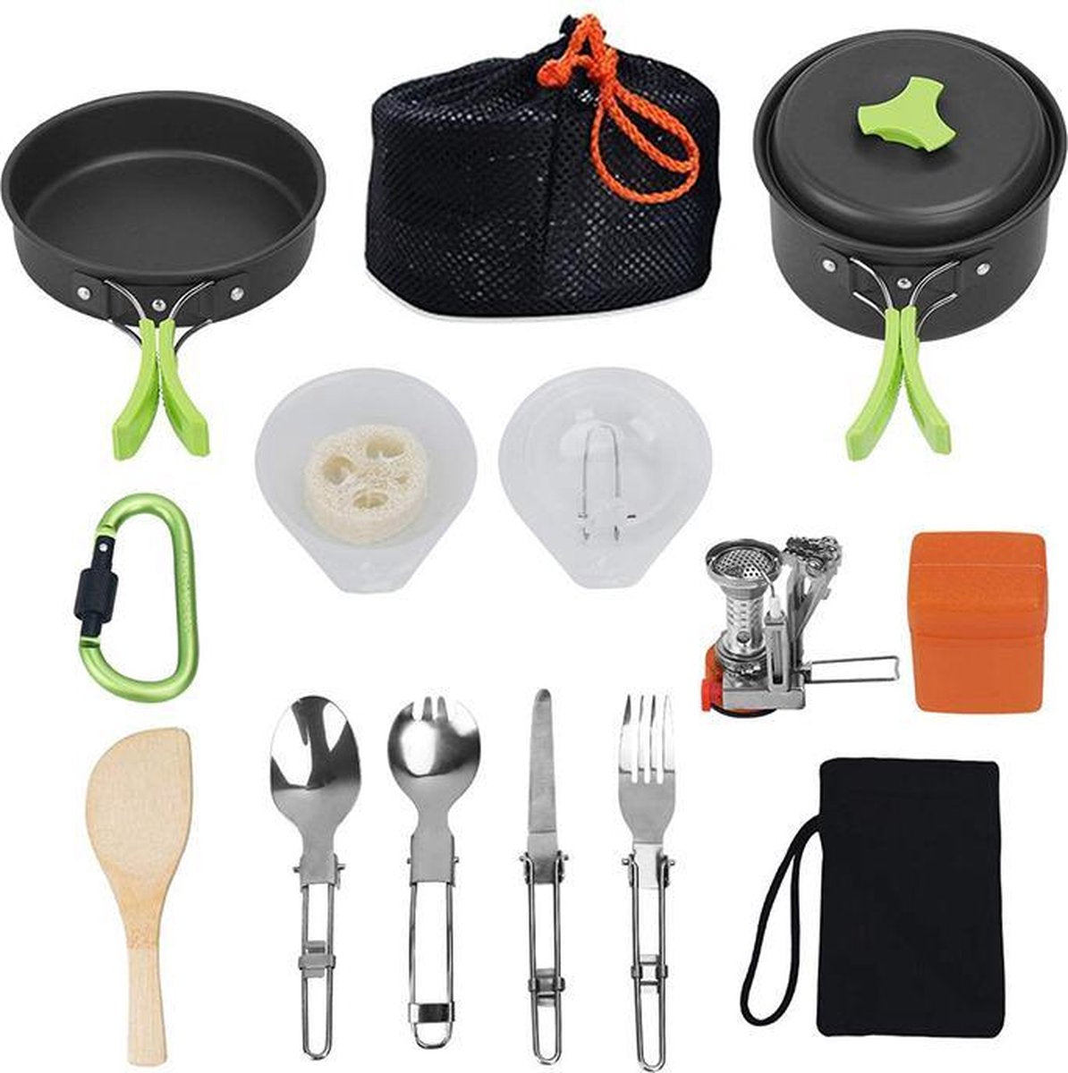 Complete pannenset - 17-delige kookset - Lichtgewicht - Kookgerei servies - Camping - Outdoor - Hiking & Wandelen