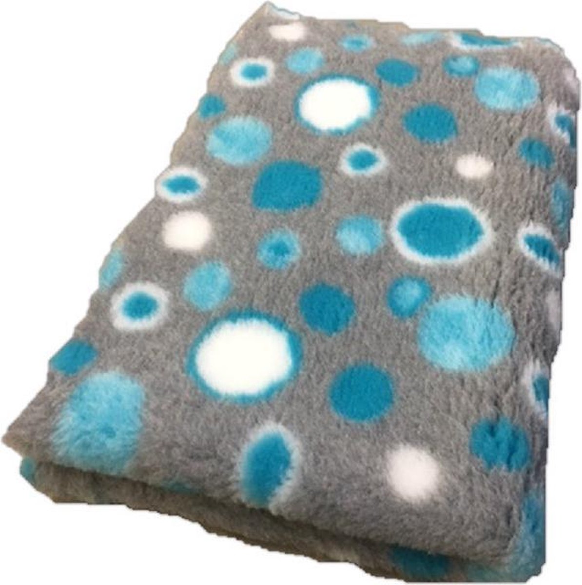 2 Stuks - Vetbed - Dierenmat - Dierenkleed - Hondenkleed - Circles Turquoise Grijs Wit - latex anti-slip 75 x 50 cm - Machine wasbaar