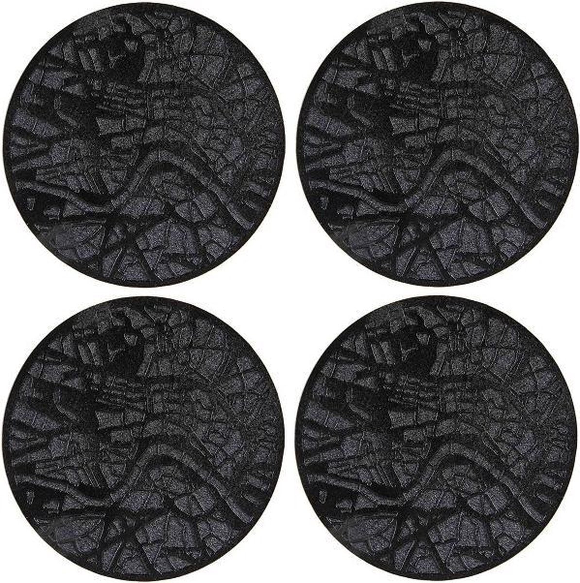 &Klevering Onderzetters Londen Zwart (set van 4)
