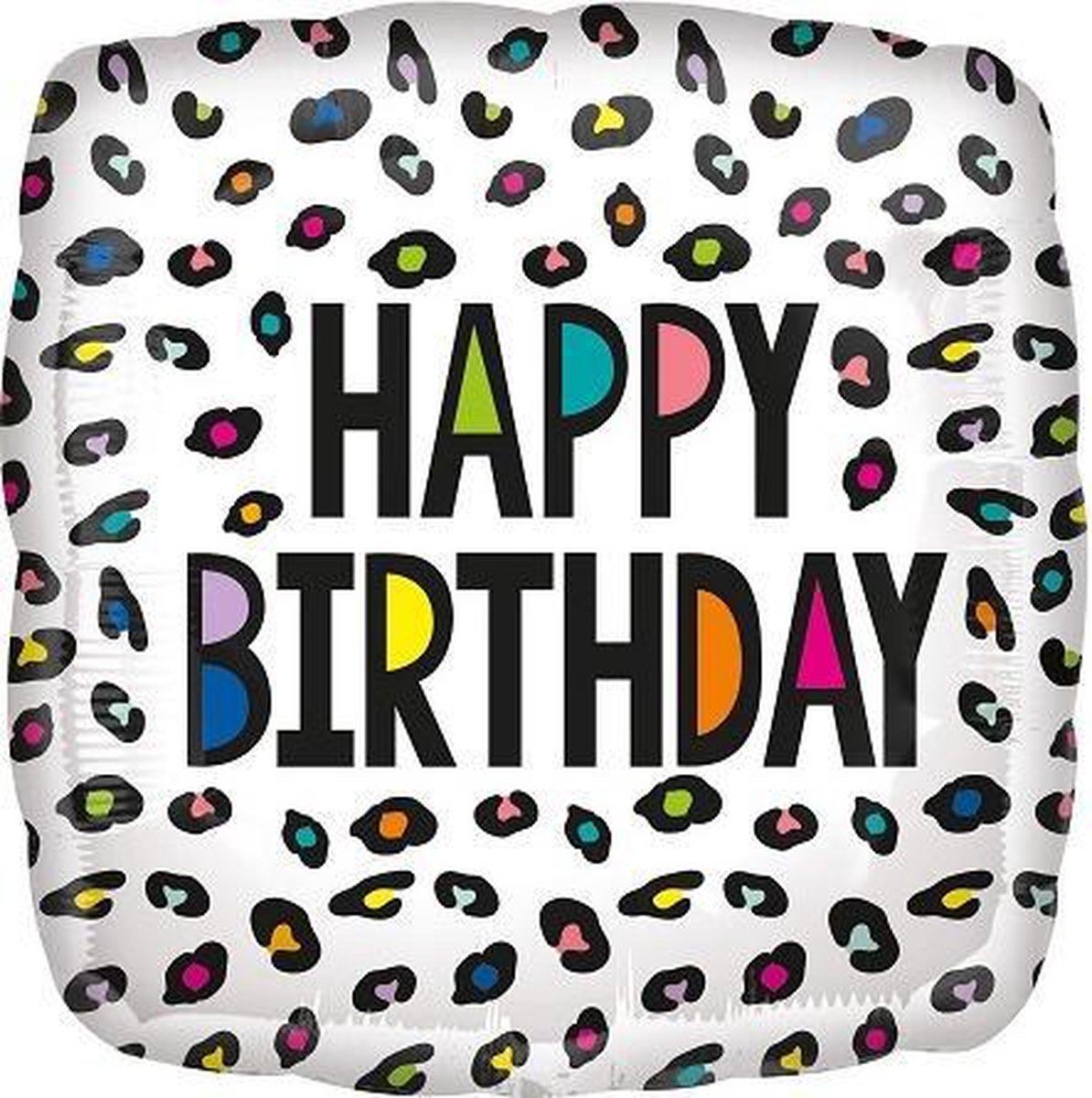 Folieballon happy birthday vierkant LEEG