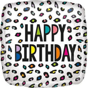 Folieballon happy birthday vierkant LEEG