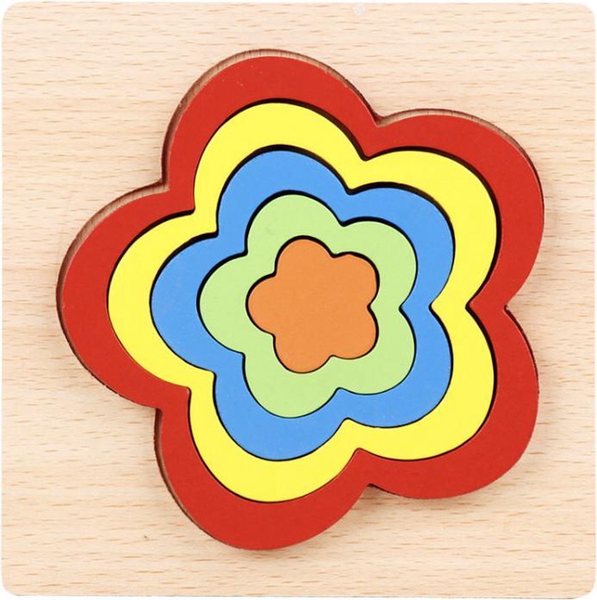 puzzel | puzzel bloem | puzzel van groot naar klein | kinderpuzzel | houten puzzel | montessori speelgoed | kinderspeelgoed | educatief speelgoed | Blijderij