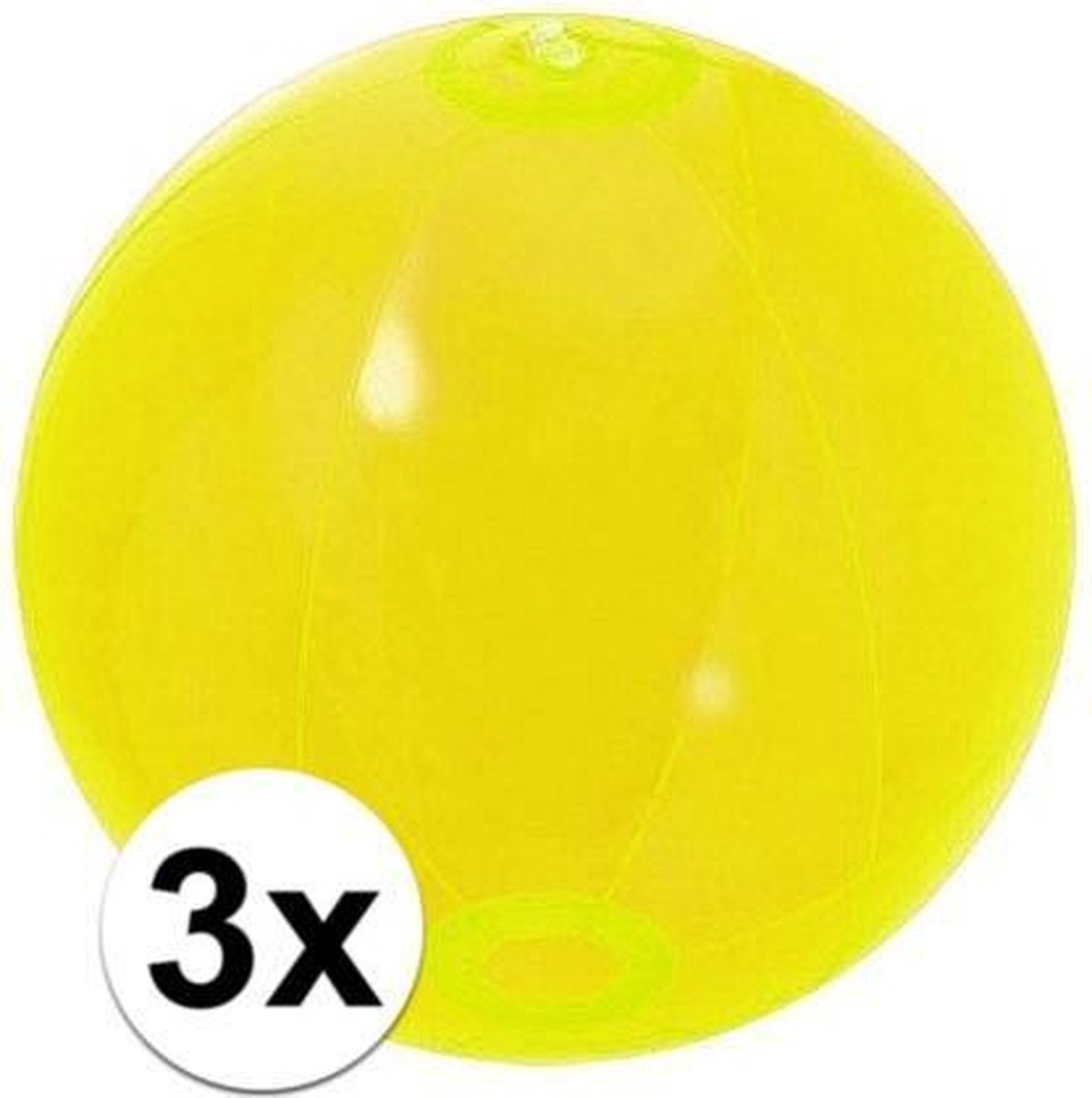 3x Opblaasbare strandbal neon geel 30 cm