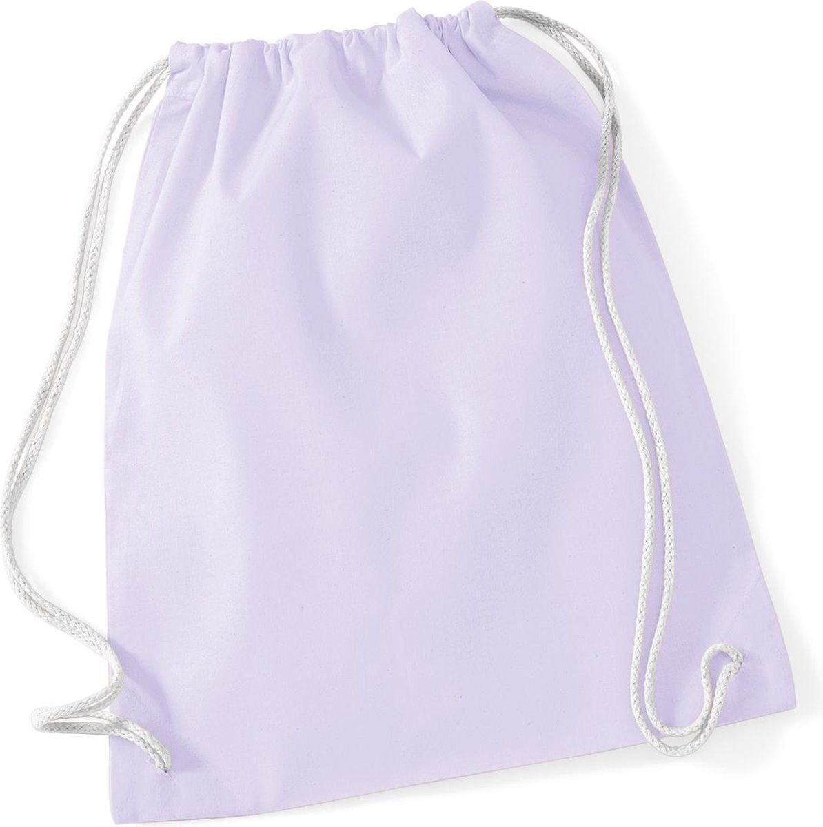 Westford Mill Katoenen Gymsac zak - 12 Liter (Verpakking van 2) (Lavendel/Wit)