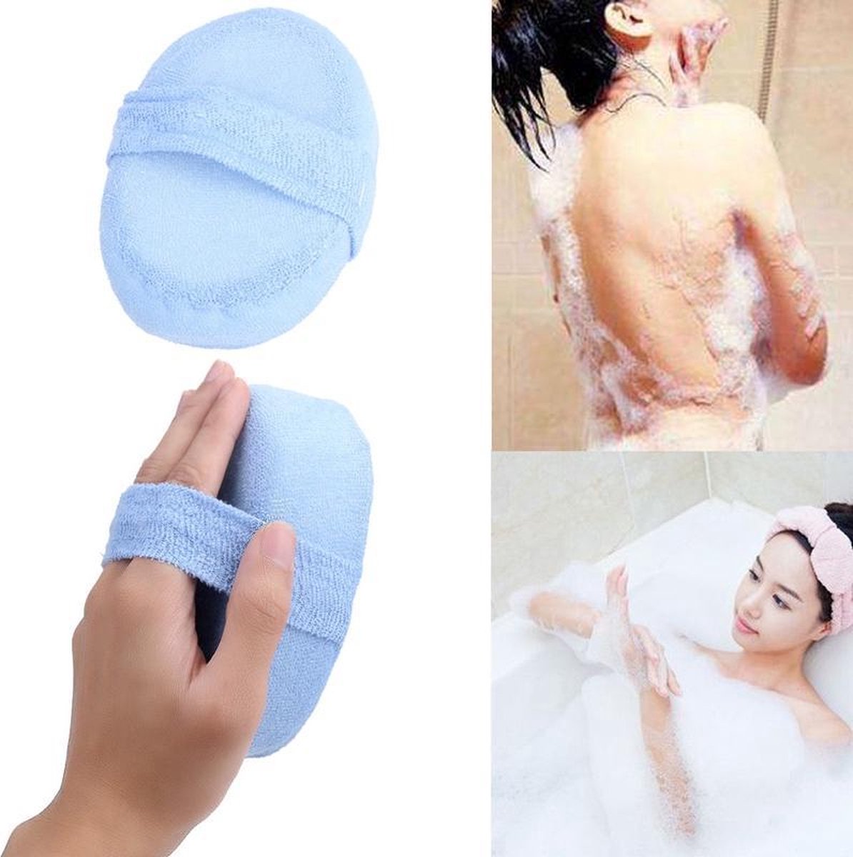 Loofah Badspons - Scrub & Massage Spons Bad - Douche Spons - Blauw
