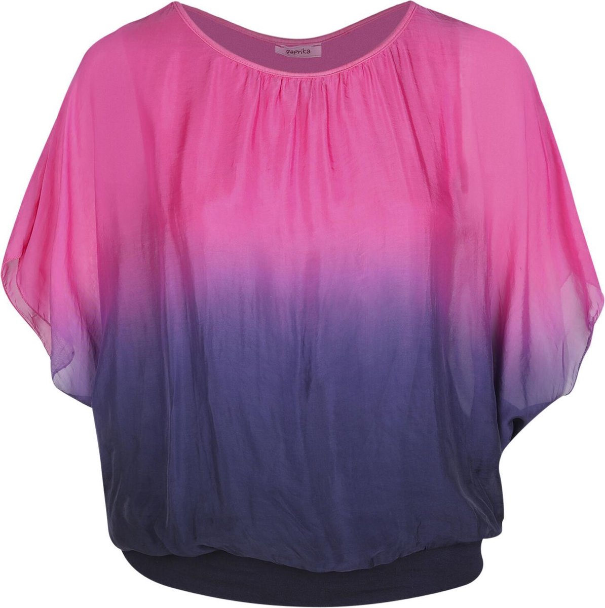 Zijden vleermuisblouse Tie & Dye