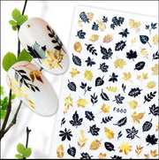 Nail art nagel sticker Zwart Goud blad