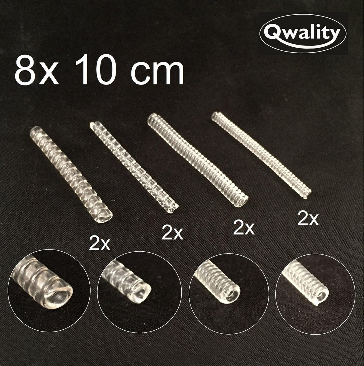 Ringverkleiner set 8 STUKS van 10 cm + GRATIS zilverwerk doekje - Ring verkleiner - Ring adjuster - Ideaal om een te grote ring weer passend te maken - Qwality4u