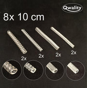Ringverkleiner set 8 STUKS van 10 cm + GRATIS zilverwerk doekje - Ring verkleiner - Ring adjuster - Ideaal om een te grote ring weer passend te maken - Qwality4u