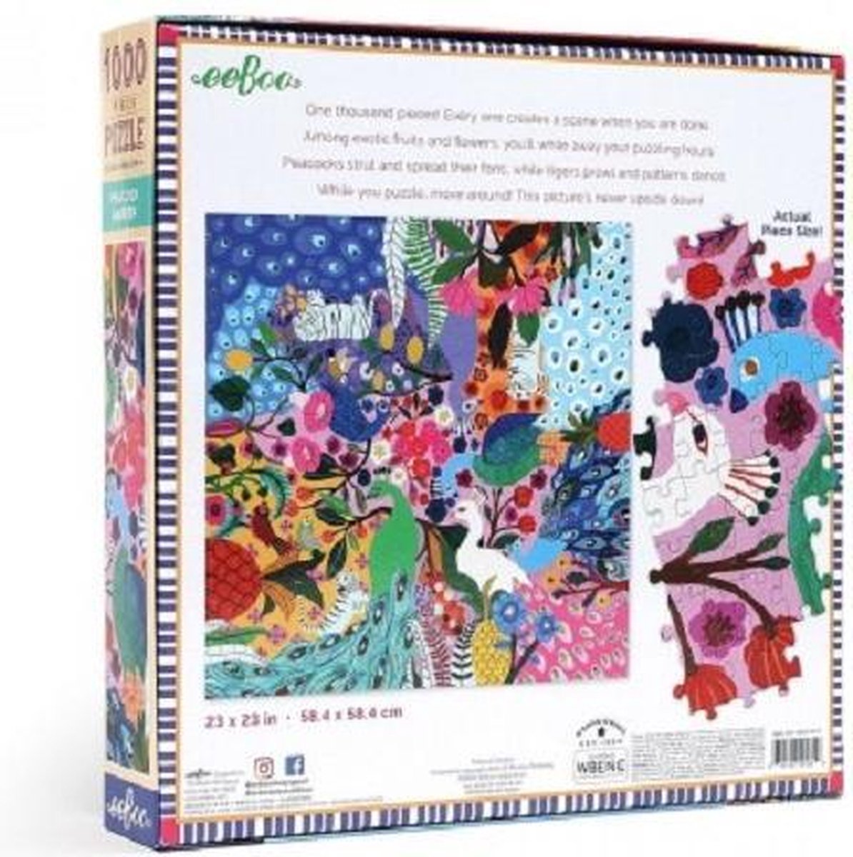 puzzel Eeboo Peacock Garden (1000)