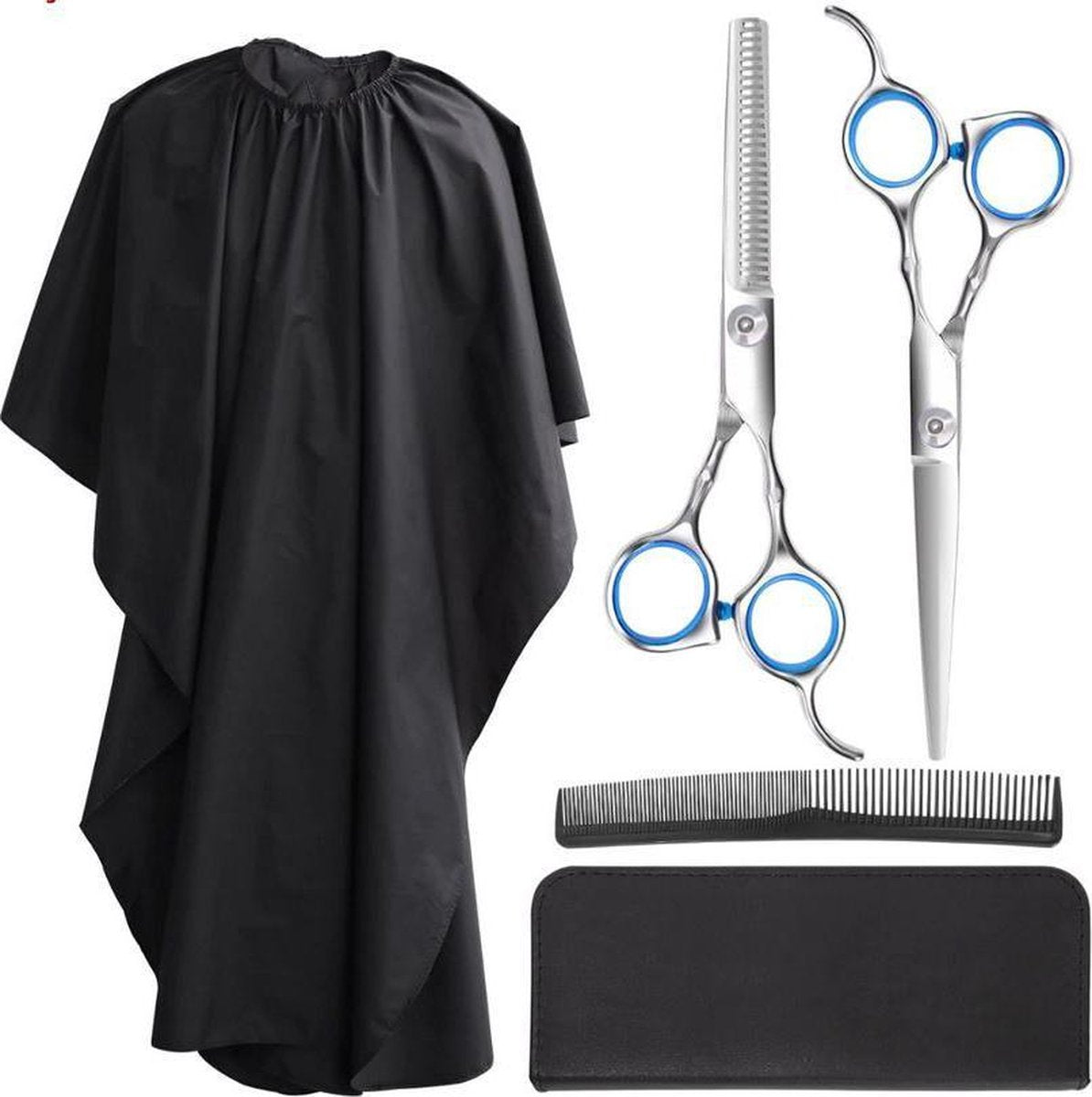 QY kappersset 7-delige Kappersschaar set met kappersmantel