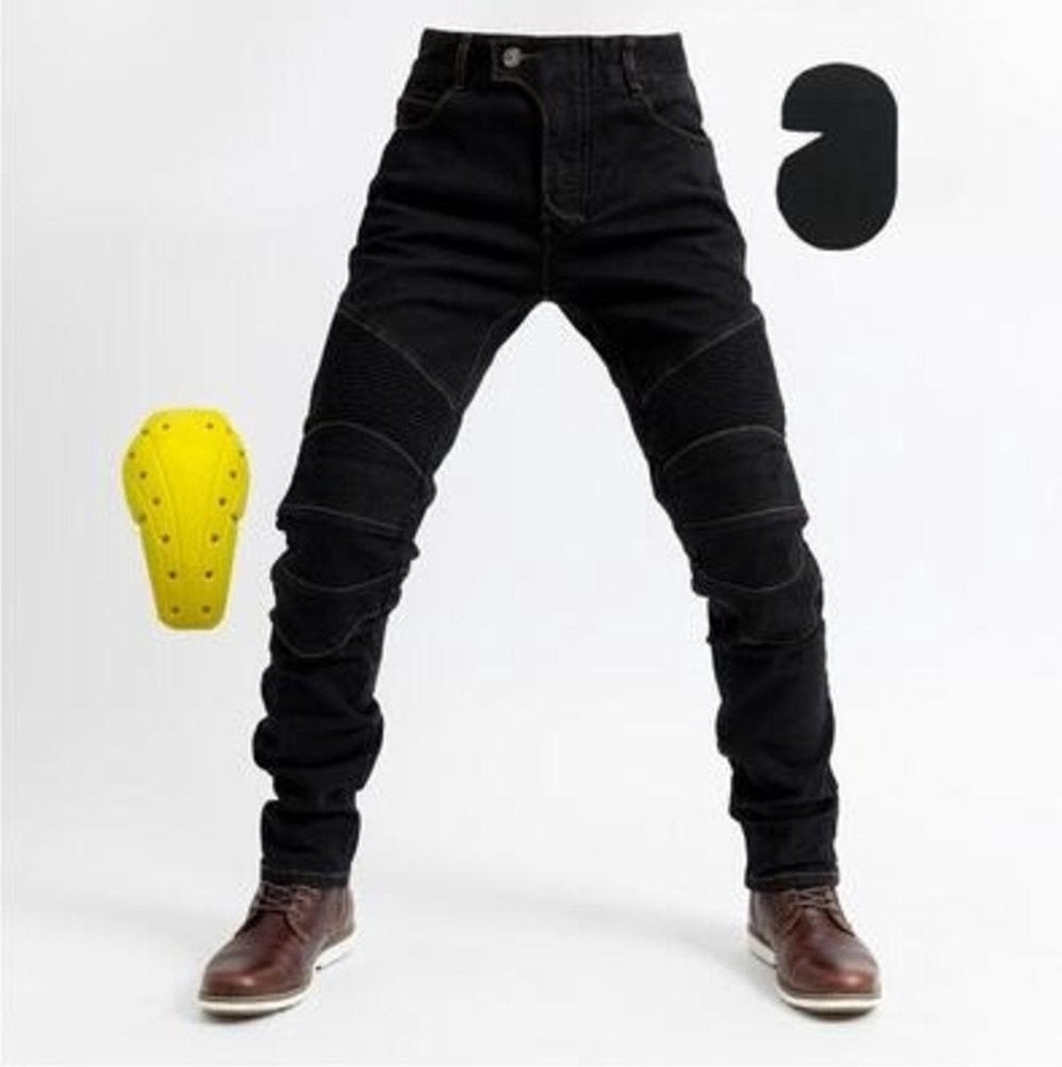 Motorbroek - Jeans - Beschermende Kleding - Kevlar Broek Motor - Inclusief Heup & Knie Pads - Maat 34 (XL) - Zwart