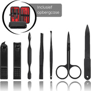 JOLTIA - Manicure / Pedicure set - Nagelknipper - Teennagels - Nagels - Oorlepel - Oorsmeer verwijderaar - Wenkbrauw Schaartje - Pincet - Epileer - Nagelvijl - Manicureset - Op reis - Incl. Opbergcase