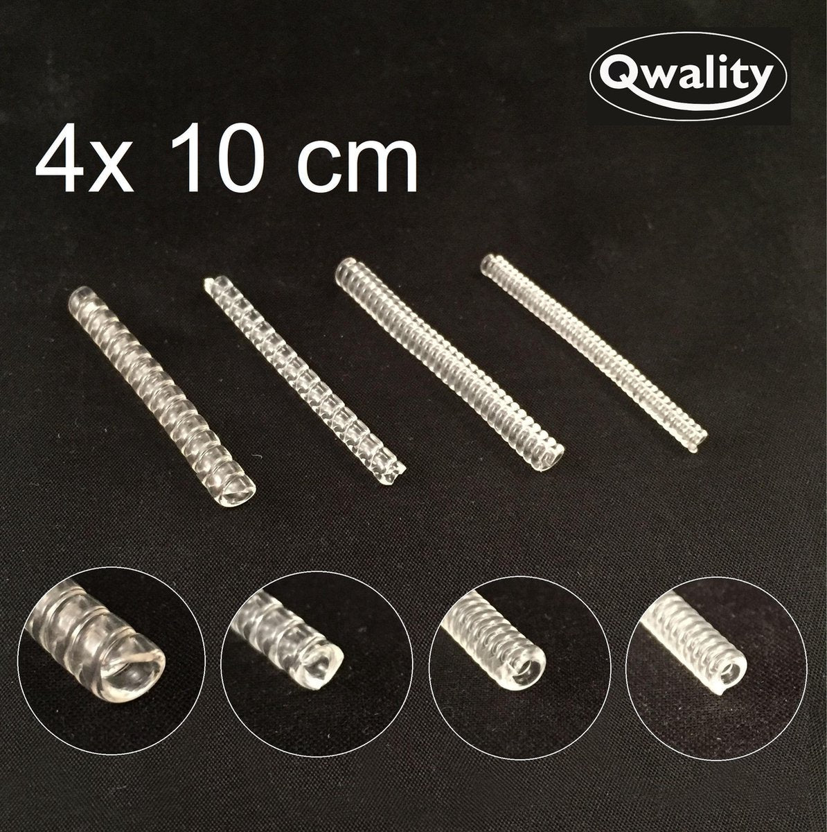 Ringverkleiner set 4 STUKS van 10 cm + GRATIS zilverwerk doekje - Ring verkleiner - Ring adjuster - Ideaal om een te grote ring weer passend te maken - Qwality4u