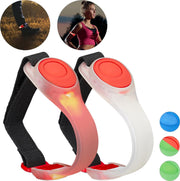relaxdays led armband - hardloop armband - 2 stuks - joggen veiligheidslicht - knipperend rood