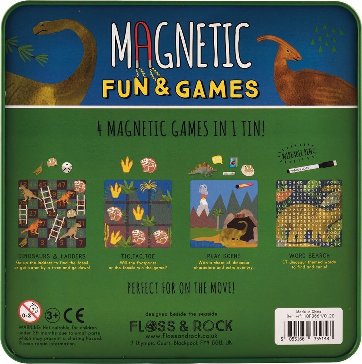 Floss & Rock Spelletjesdoos Dinosaurus 4-in-1 - 19