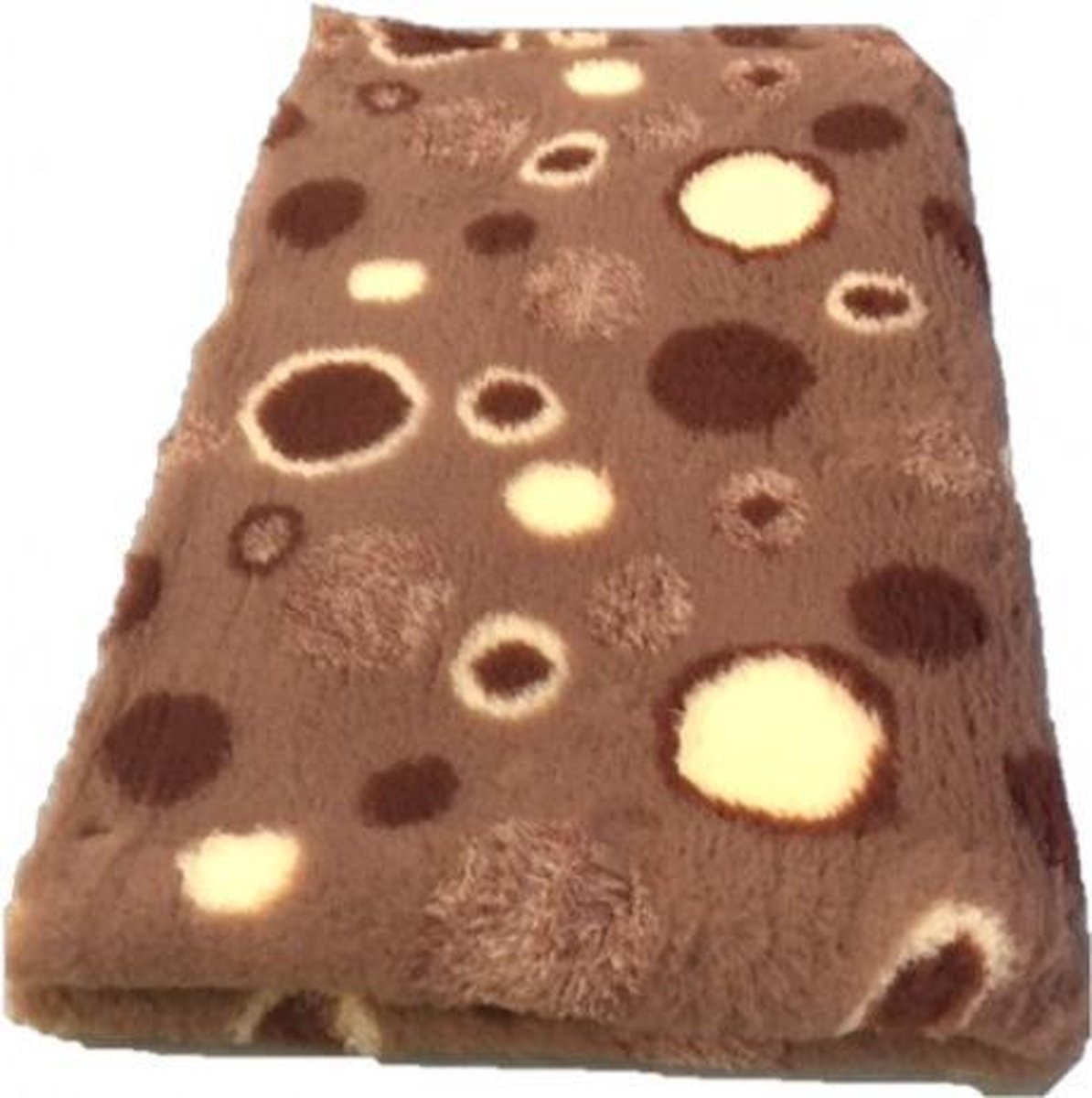 Vetbed - hondendeken Circles Bruin Creme - latex anti-slip 100 x 75 cm