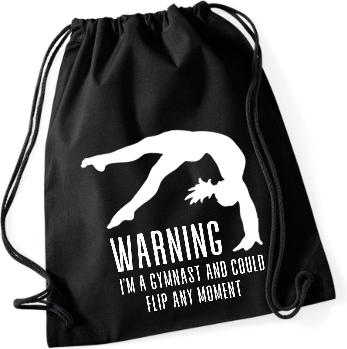 Sparkle&Dream Rugtasje 'Warning Gymnast' Zwart