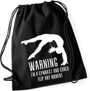 Sparkle&Dream Rugtasje 'Warning Gymnast' Zwart