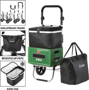 ShoppingCruiser® ‘4 in 1’ Boodschappentrolley | Boodschappenwagen met schoudertas | Fietstas | Koeltas | Bierkrathouder