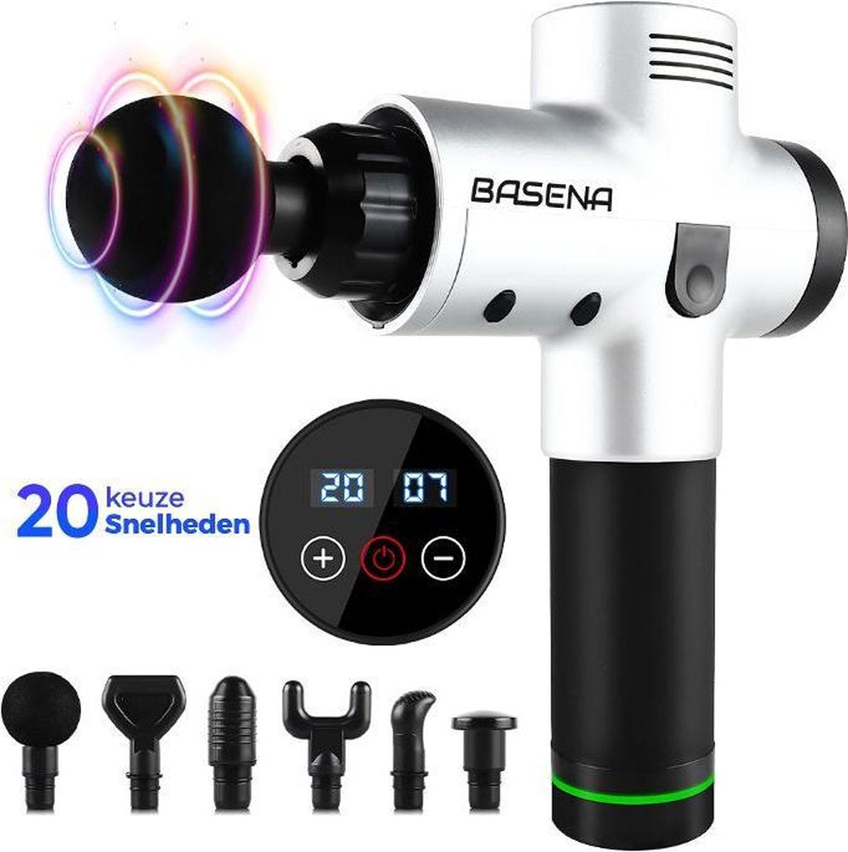 Basena - massage gun - sport and relax massage - grijs