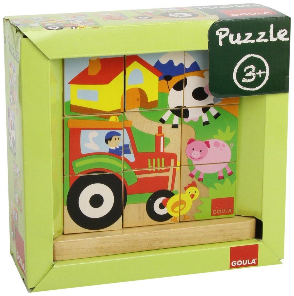 Goula Houten Blokken Puzzel - Boerderij - 8 Blokken