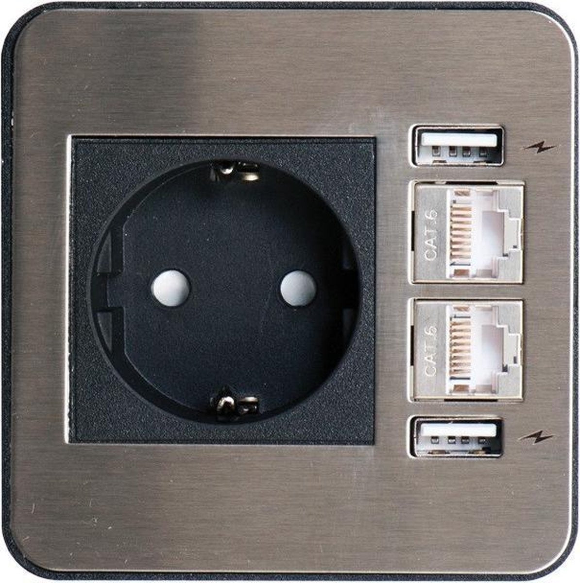 Stroom en signaal unit Single Source - Wit - 1x Power | 2x RJ45